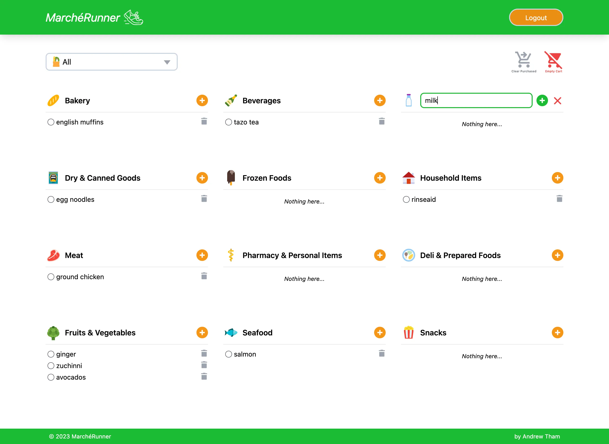 MarcheRunner dashboard